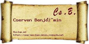 Cserven Benjámin névjegykártya