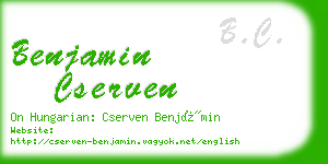 benjamin cserven business card